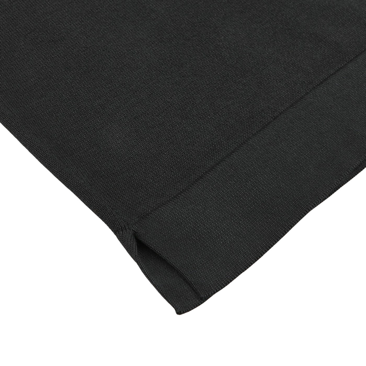 Gran Sasso's Black Organic Cotton T-Shirt features a sleek design with subtle texture, finished edge, and small slit.