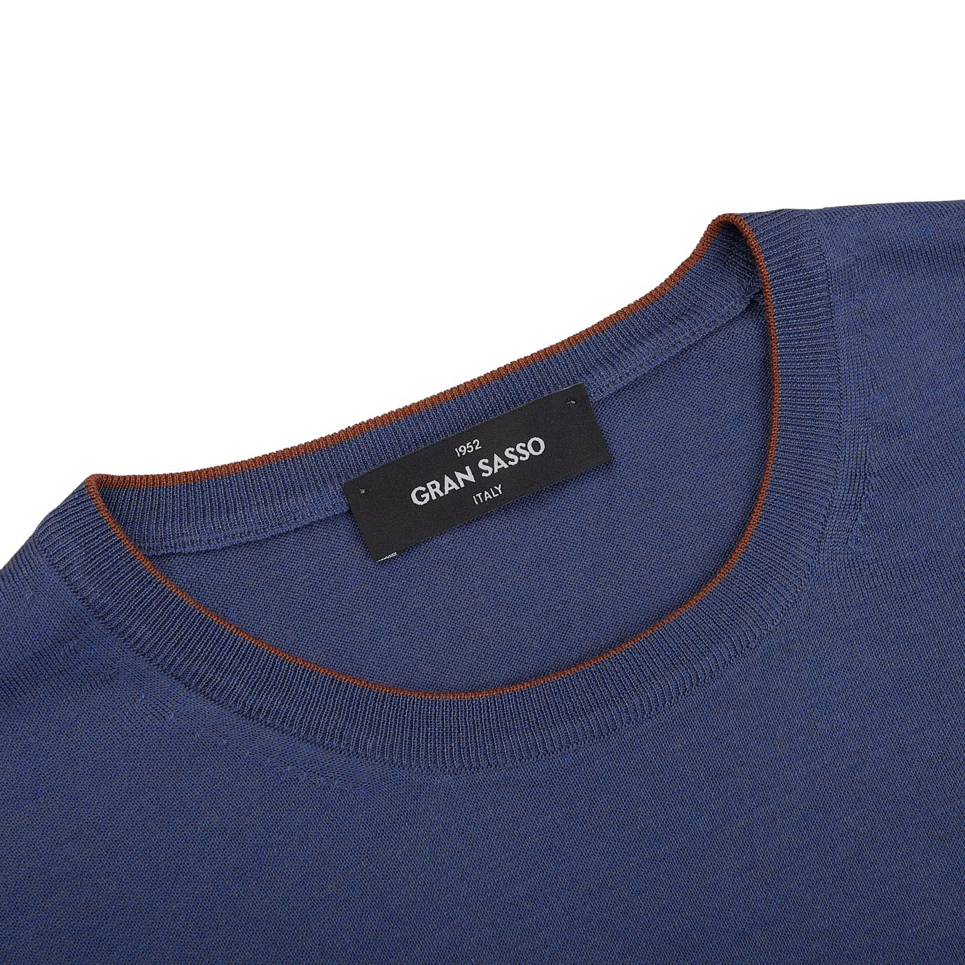 A Gran Sasso dark blue lightweight Dark Blue Silk Cotton Crewneck Sweater.