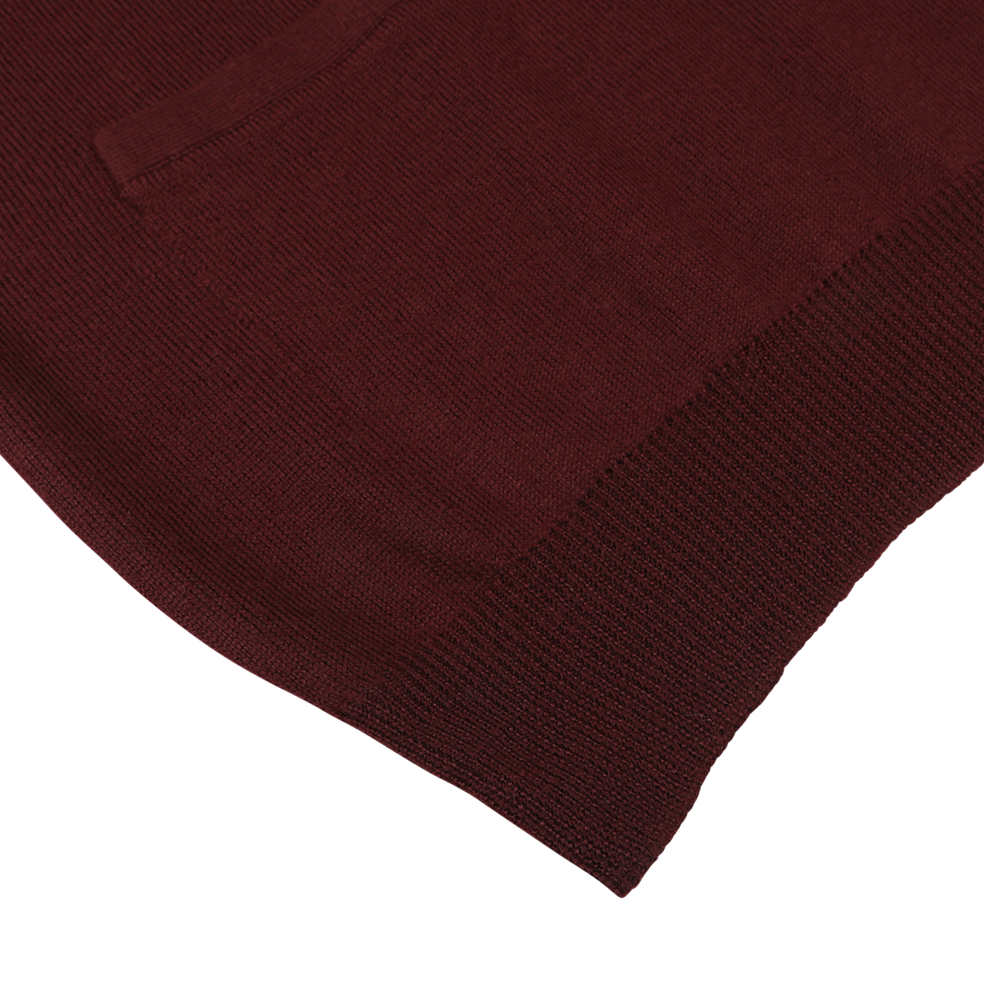 Close-up view of the Gran Sasso Bordeaux Extra Fine Merino Wool Cardigan featuring visible texture and stitching details.