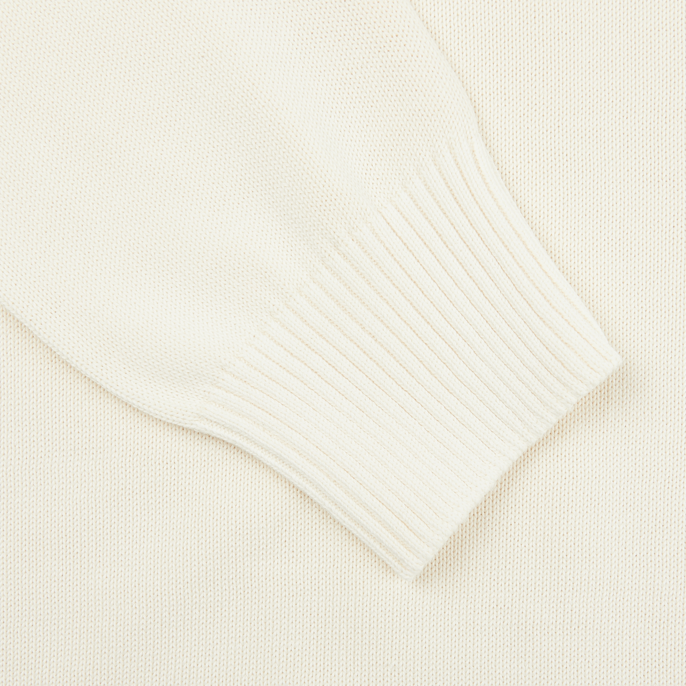 A close up image of a Gran Sasso Cream Beige Egyptian Cotton Crewneck Sweater.