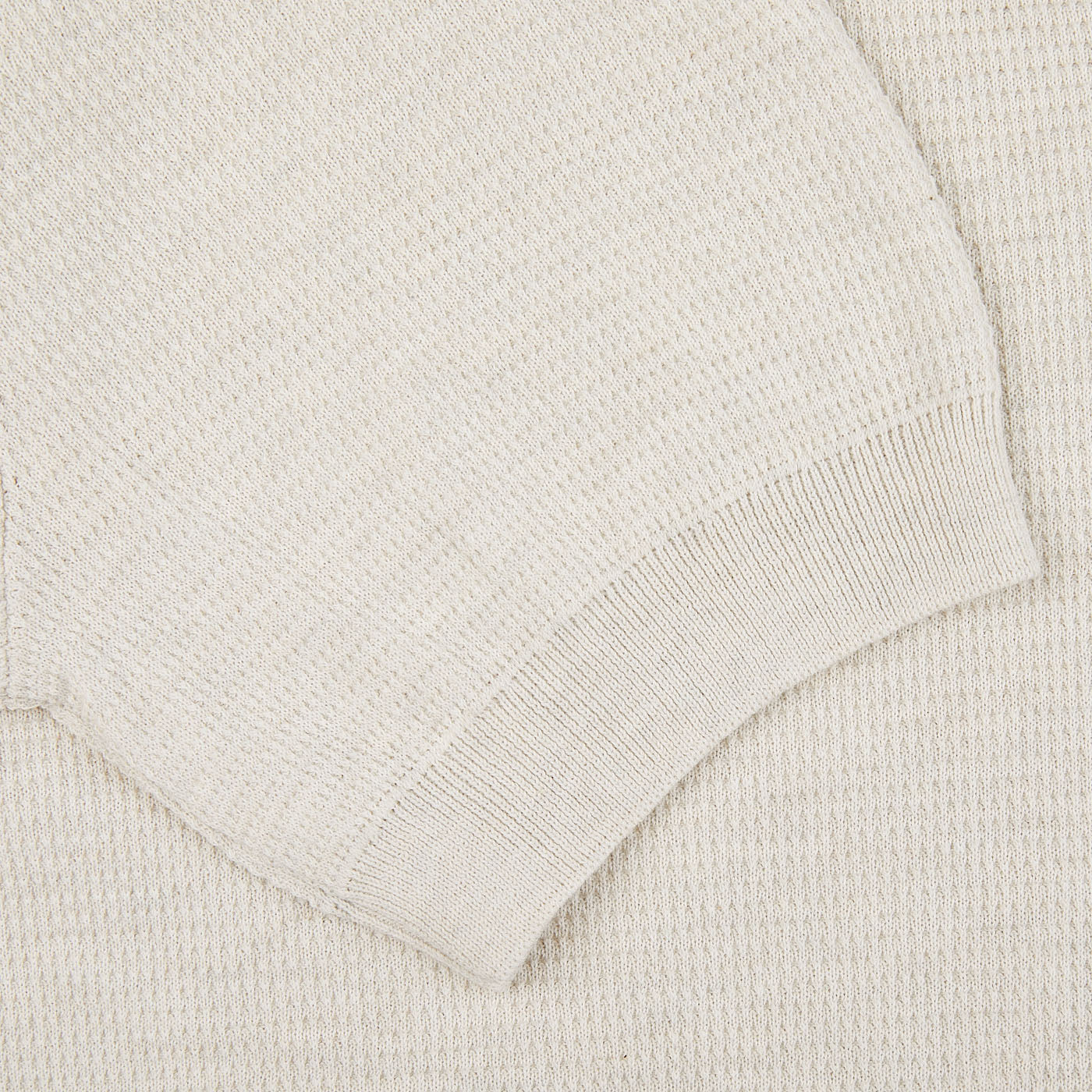A close up image of a Gran Sasso Cream Fresh Cotton Contrast Collar Polo Shirt.
