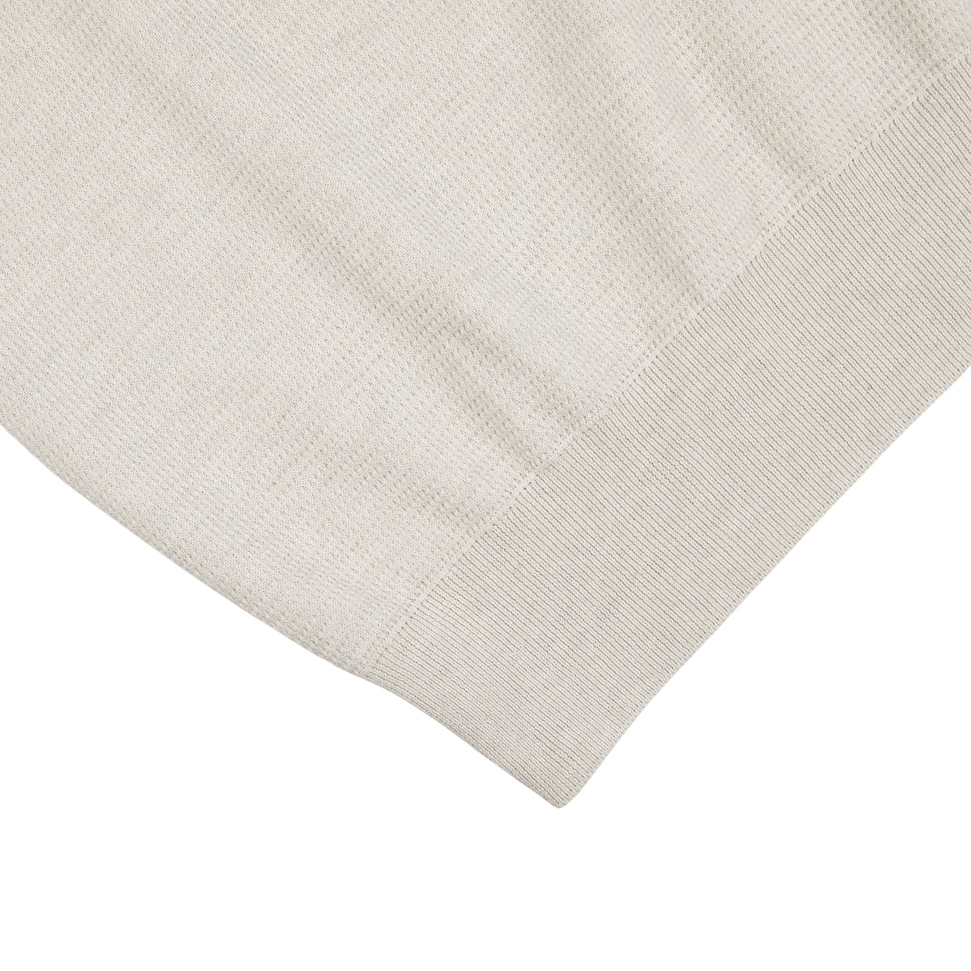 A close up image of a Gran Sasso Cream Fresh Cotton Contrast Collar Polo Shirt on a white surface.