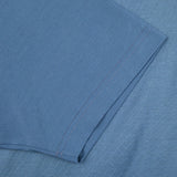 A close up of a seasonal Dark Blue Cotton Filo Scozia Polo Shirt by Gran Sasso.