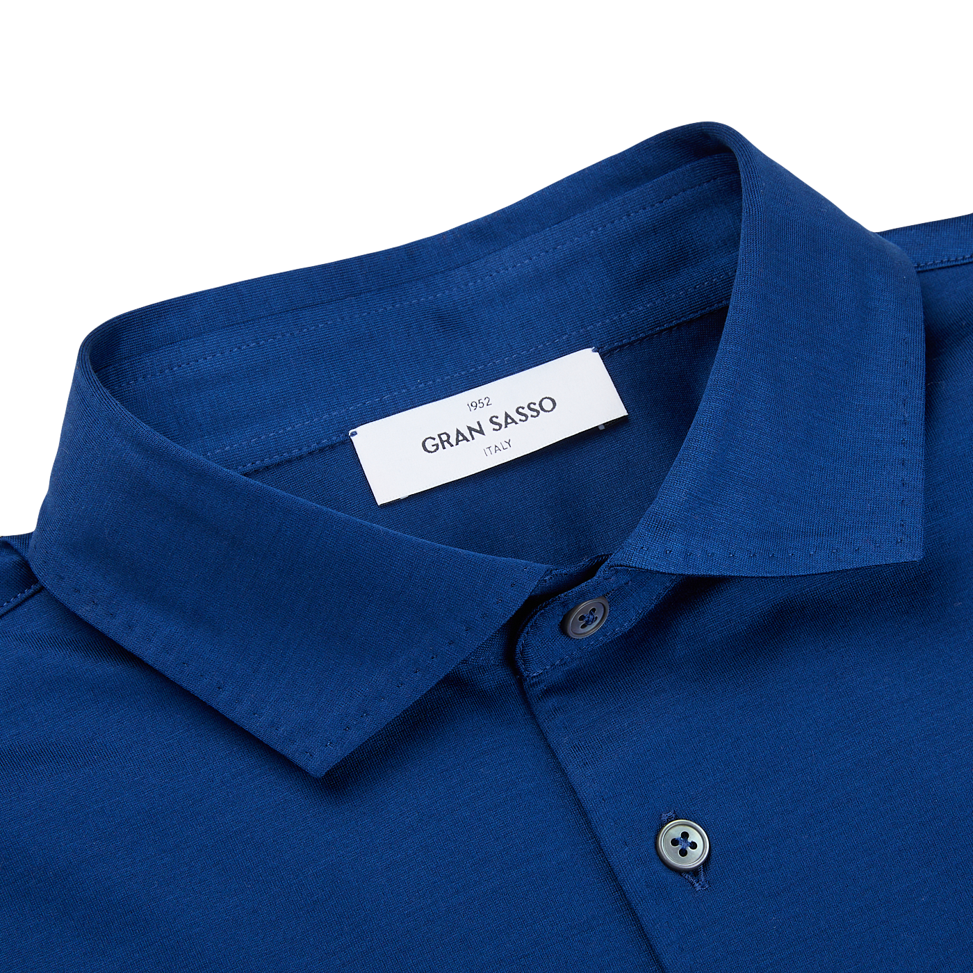 A navy blue short-sleeve Gran Sasso polo shirt made of cotton Filo Scozia.