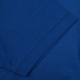 A close up of a navy blue cotton Gran Sasso Filo Scozia short-sleeve polo shirt.