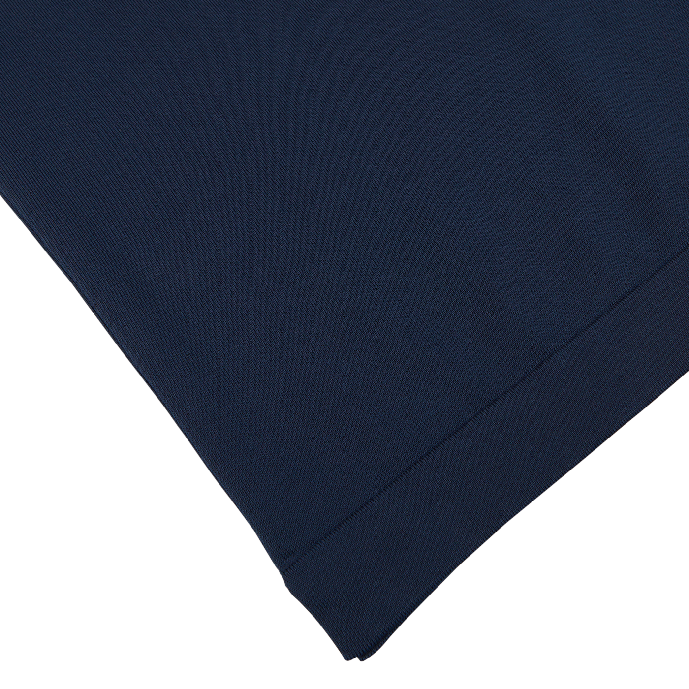 A folded Gran Sasso navy blue organic cotton t-shirt on a white background.