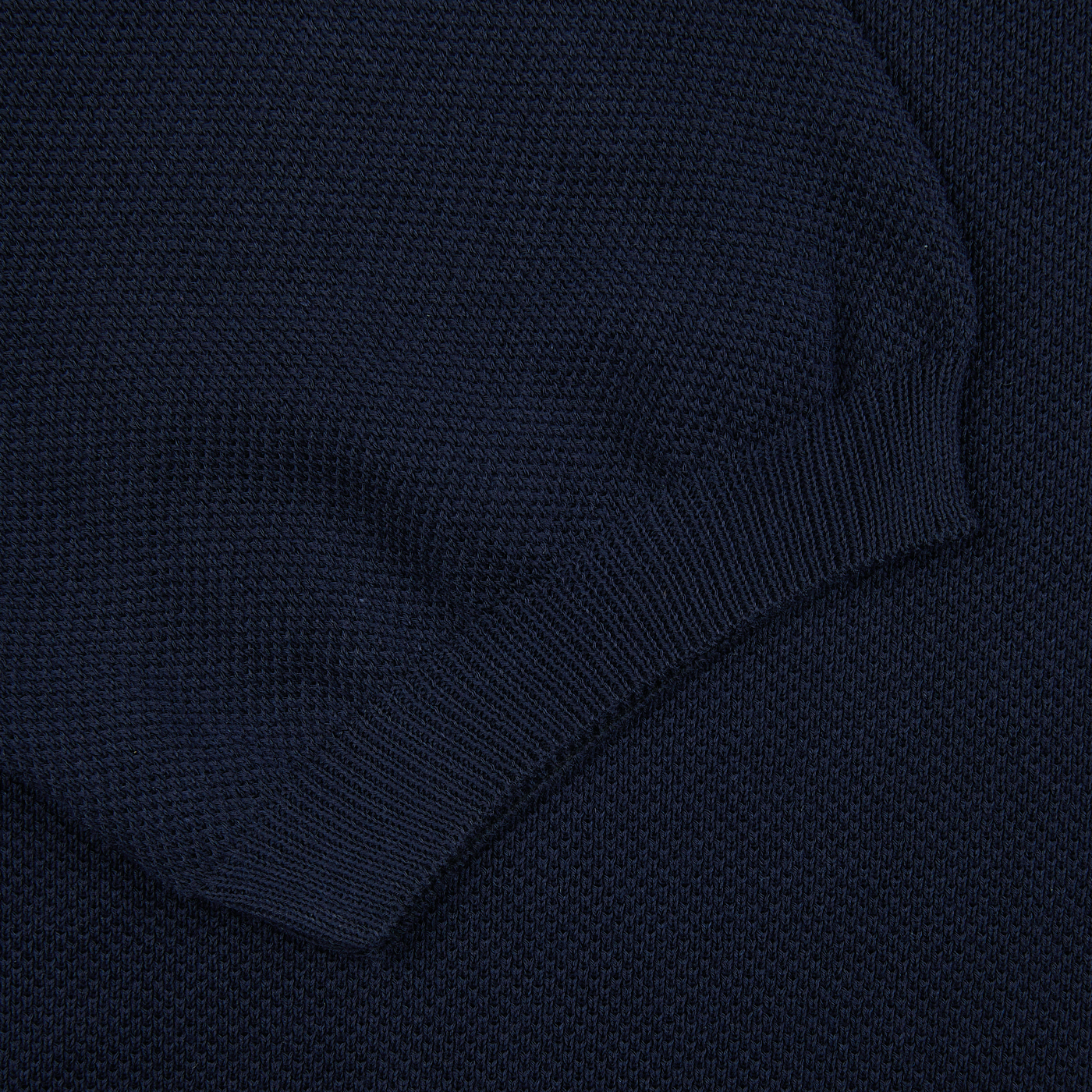 A close up of a Gran Sasso Navy Fresh Cotton Mesh Polo Shirt.