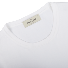 Close-up of a Gran Sasso Off-White Organic Cotton T-shirt label.