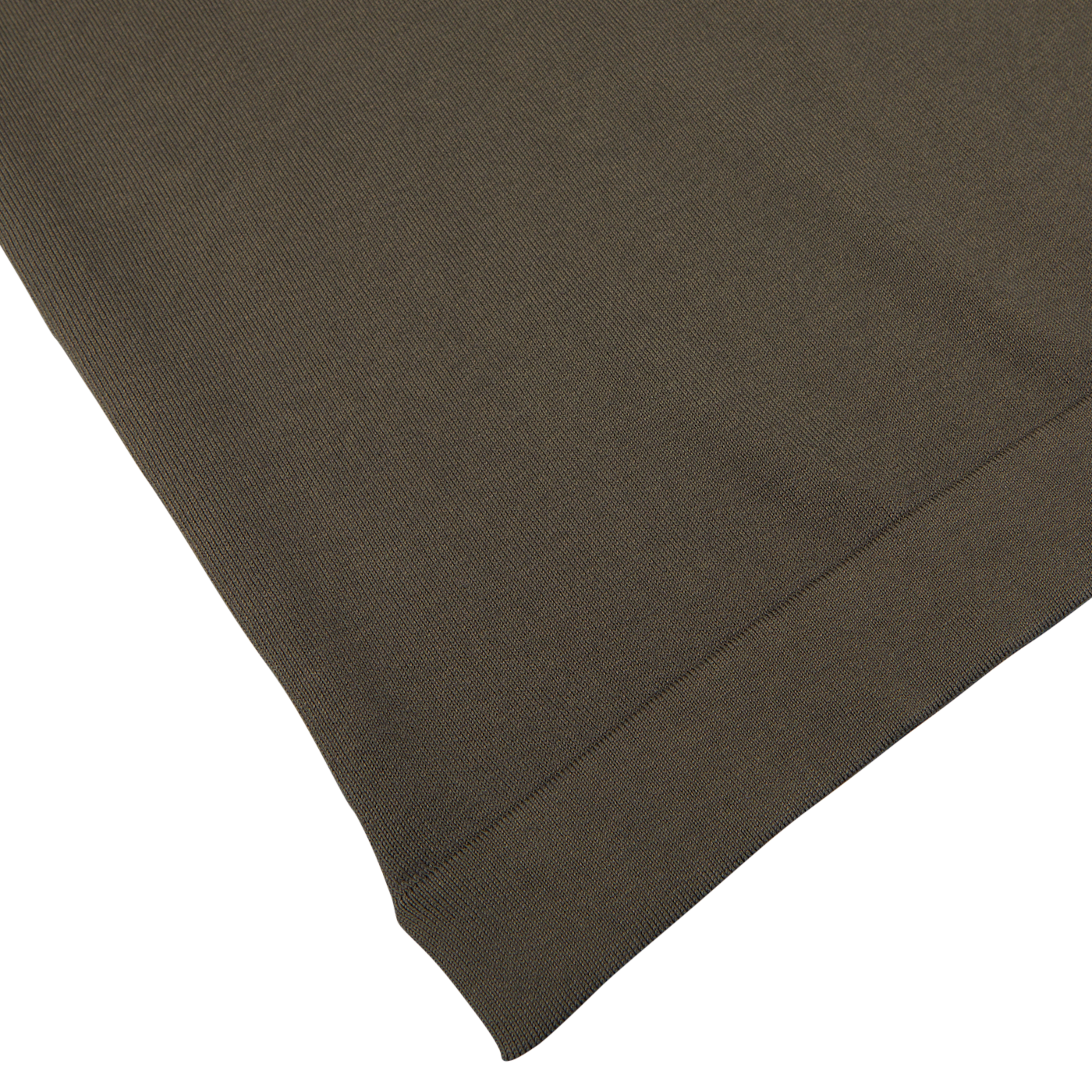 Folded Gran Sasso Olive Green Organic Cotton T-shirt on a white background.