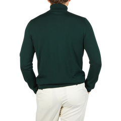 Gran Sasso's Petrol Green Extra Fine Merino Roll Neck turtleneck.