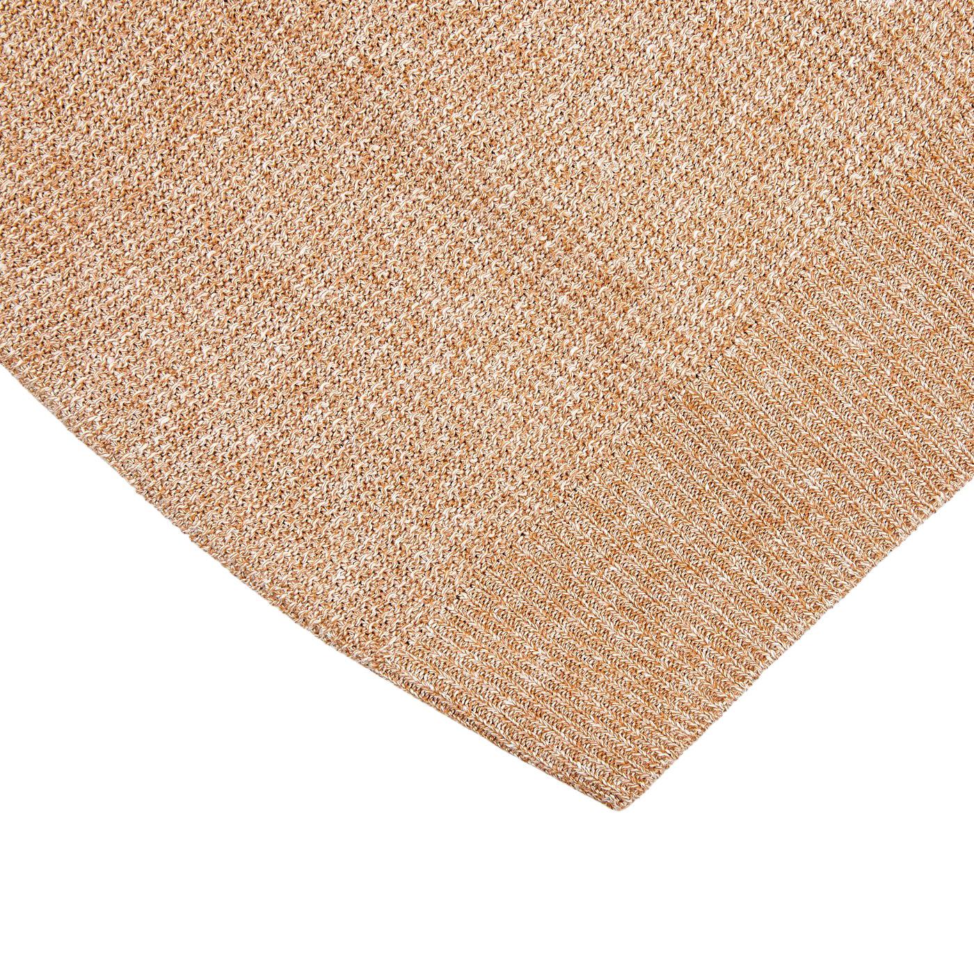 A close up of a Gran Sasso Rust Orange Cotton Linen Polo Shirt.