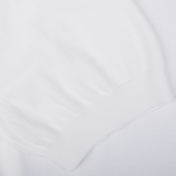Close-up view of a white, ribbed fabric texture, likely a part of a Gran Sasso White Organic Cotton T-shirt.