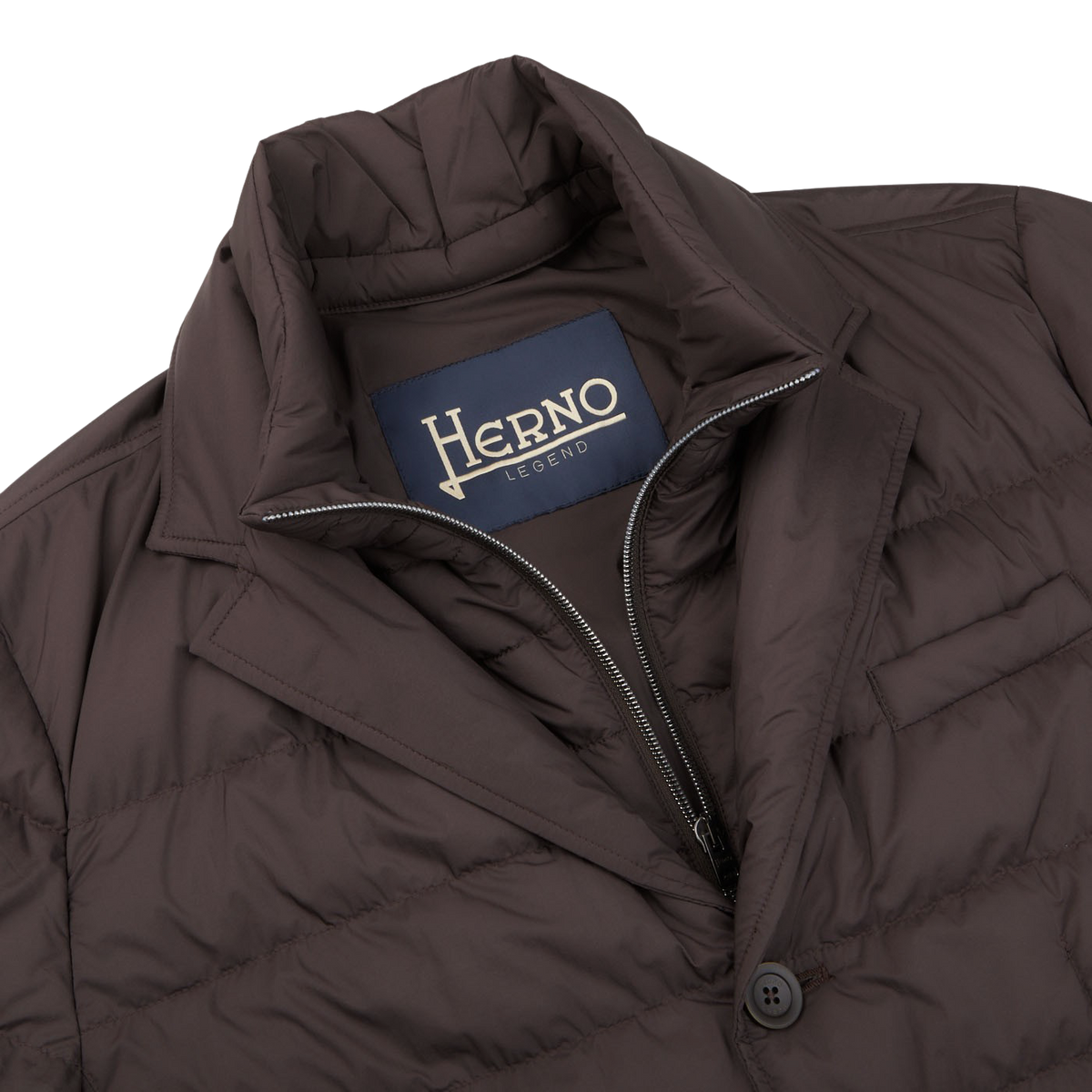 Herno | Brown Technical Nylon Legend Hybrid Blazer – Baltzar