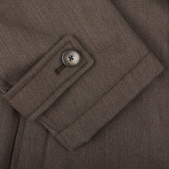 Herno Dark Brown Loro Piana Wool Twill Jacket Cuff