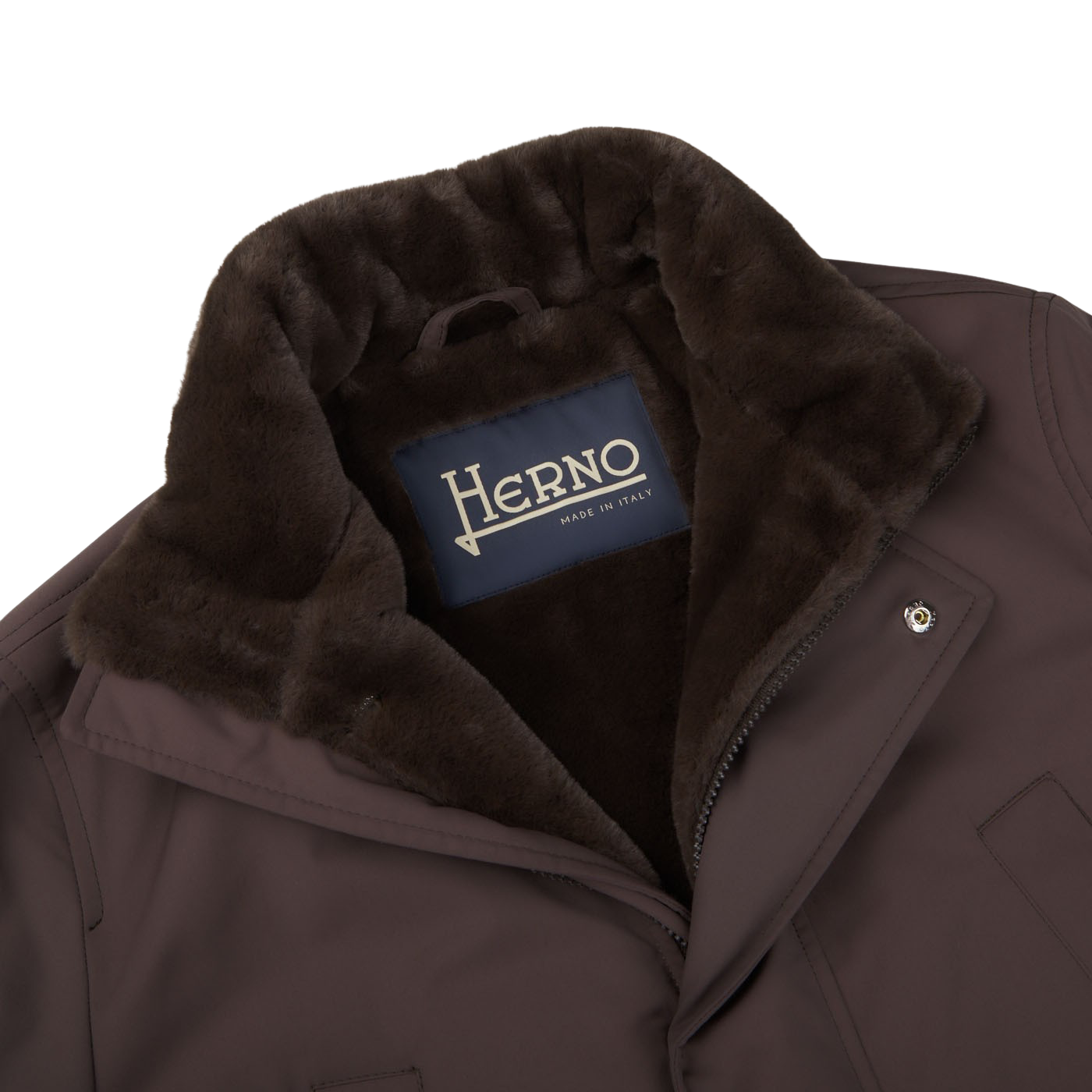 Herno | Dark Brown Technical Nylon Field Jacket – Baltzar