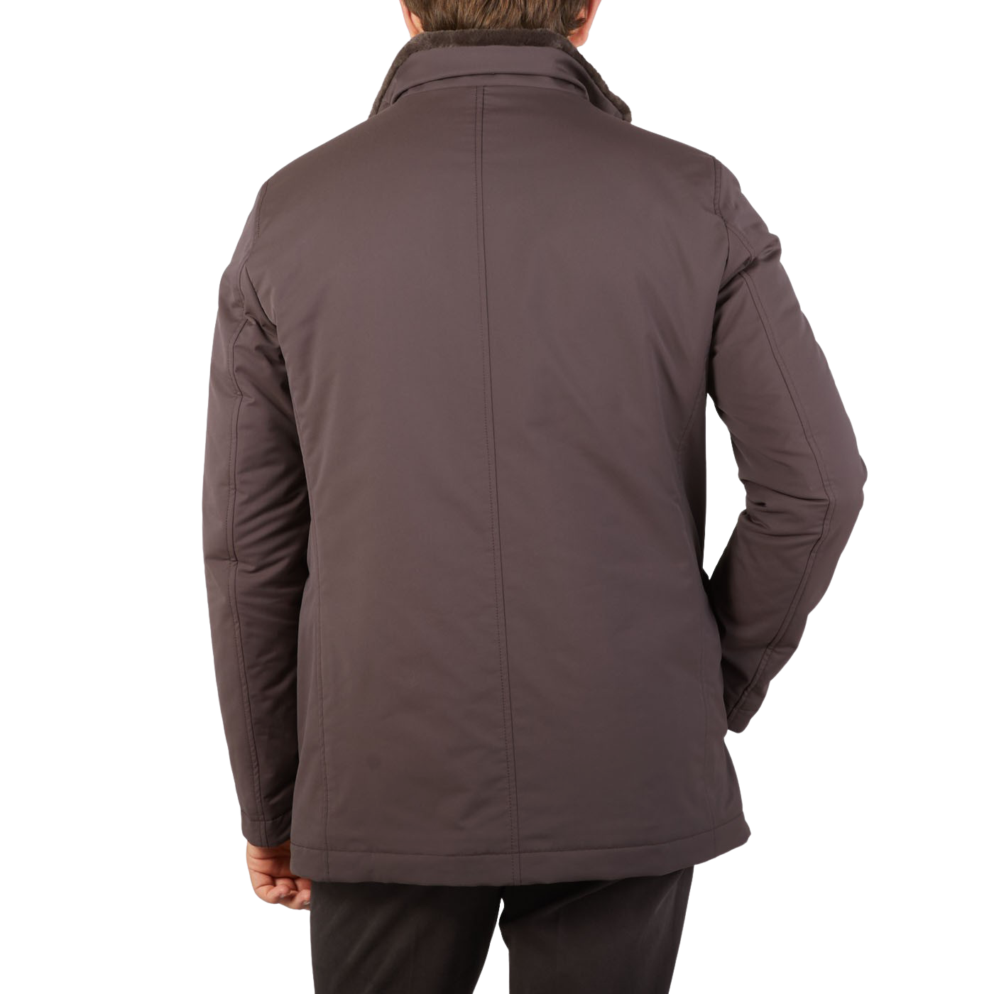 Herno Dark Brown Technical Nylon Field Jacket Front