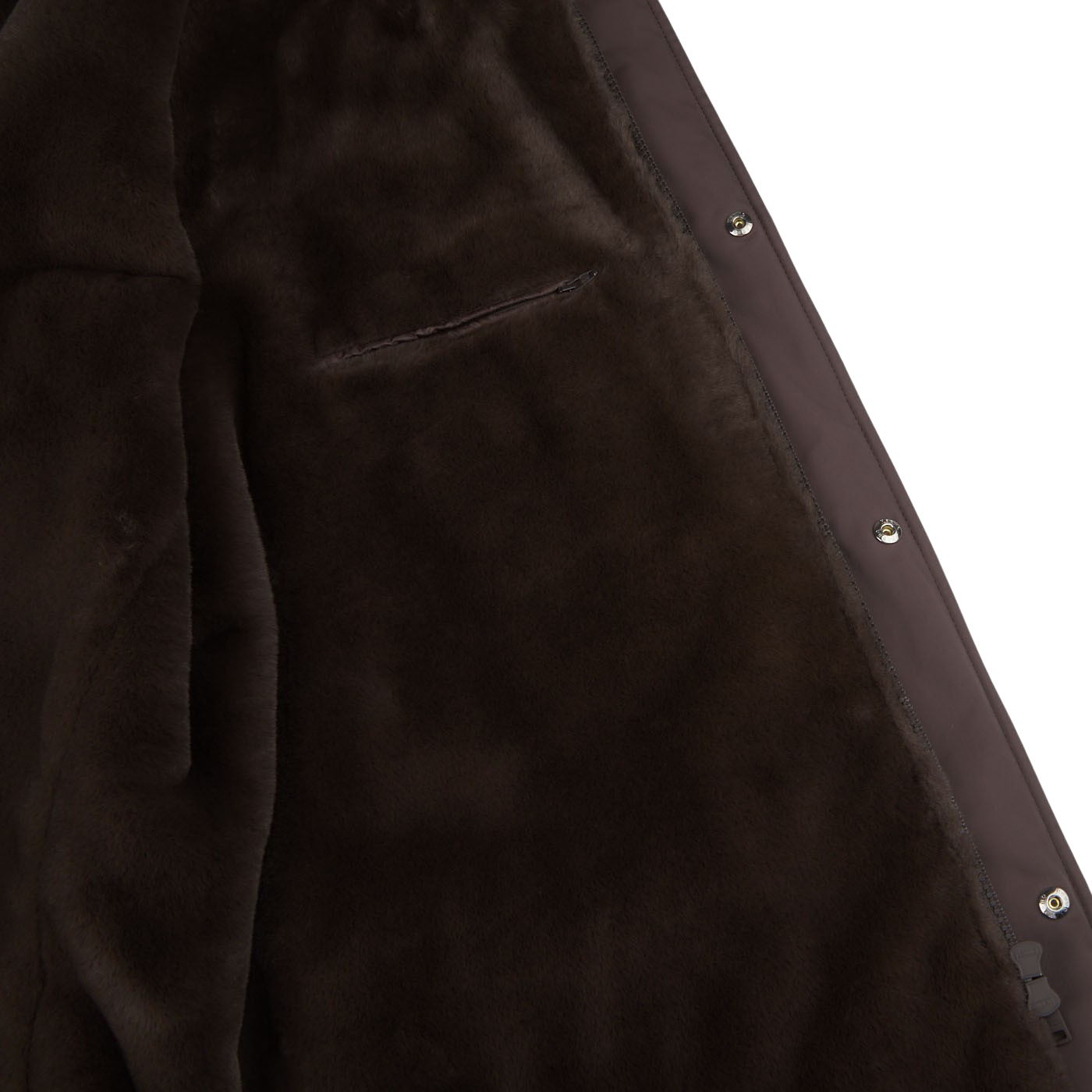 Herno Dark Brown Technical Nylon Field Jacket Inside