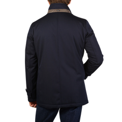 Herno Midnight Blue Loro Piana Wool Twill Jacket Back