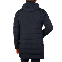 Herno Navy Blue Nylon Gore-Tex Legend Coat Back