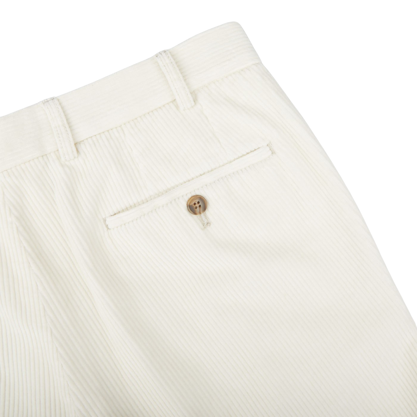 Hiltl Cream White Cotton Corduroy Regular Fit Chinos Pocket1