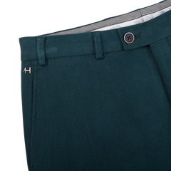 A close up of Hiltl's Airforce Blue Cotton Stretch Regular Fit Chinos.