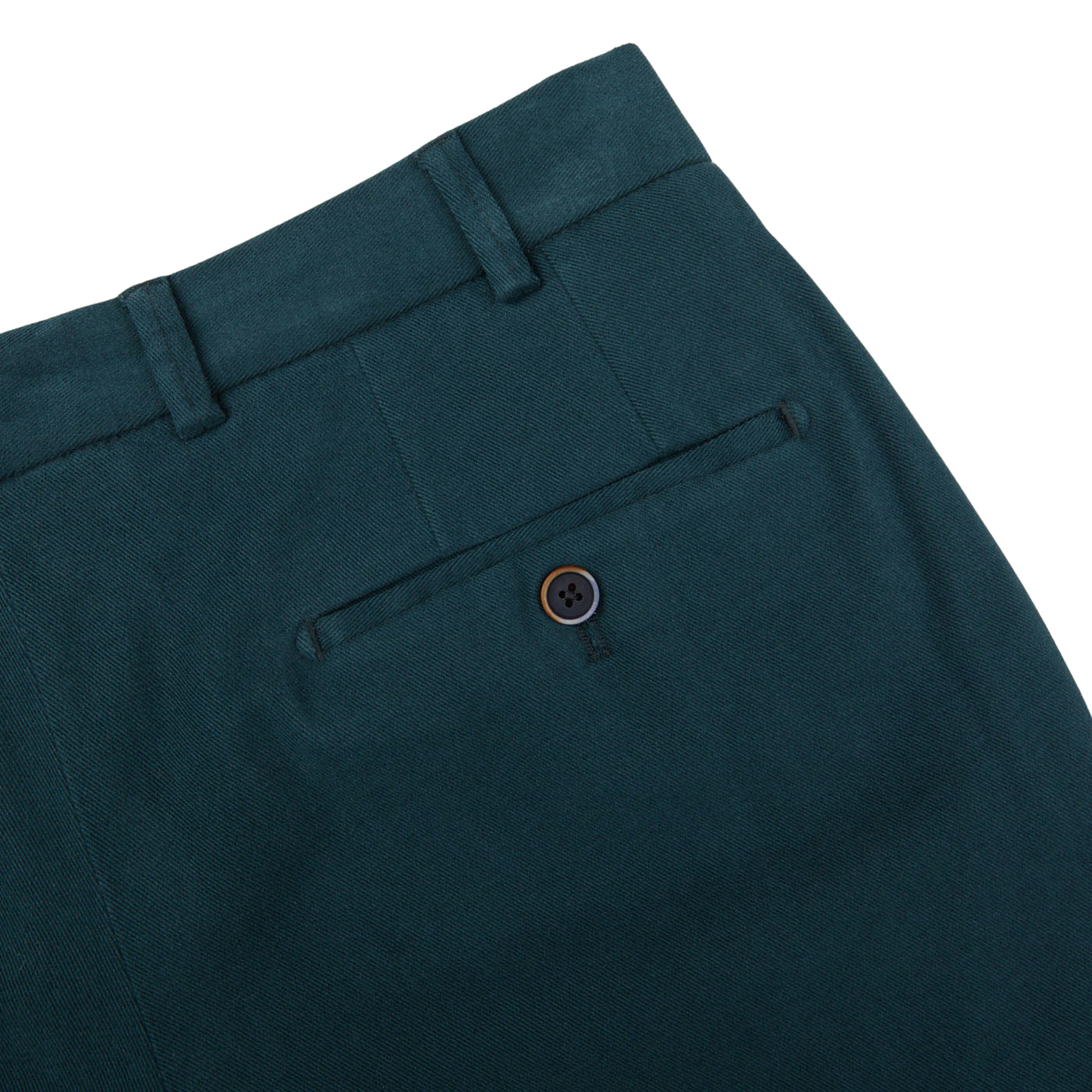 The back pocket of a Hiltl Airforce Blue Cotton Stretch Regular Fit Chinos.