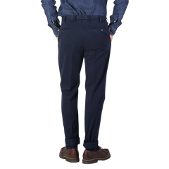 Incotex Dark Blue Cotton Stretch Comfort Chinos Back