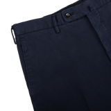 Incotex Dark Blue Cotton Stretch Comfort Chinos Edge