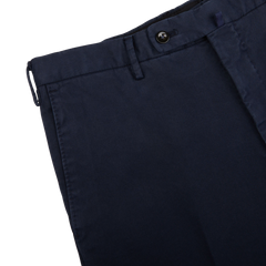 Incotex Dark Blue Cotton Stretch Comfort Chinos Edge