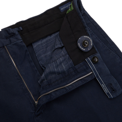 Incotex Dark Blue Cotton Stretch Comfort Chinos Zipper