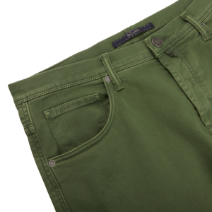 Incotex Green Cotton Stretch Five Pocket Jeans Edge