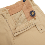 Incotex Light Beige Cotton Stretch Comfort Chinos Zipper