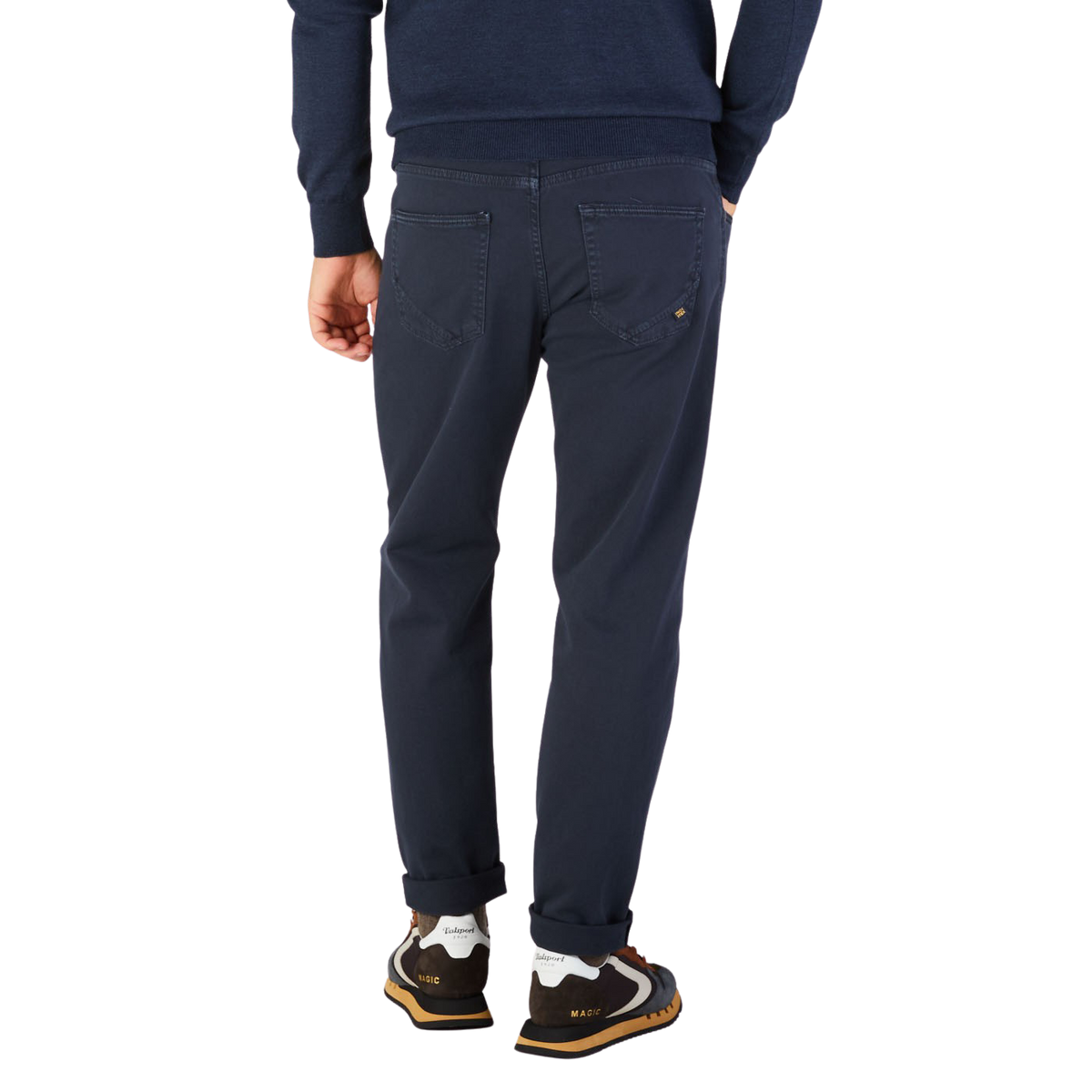 Incotex | Navy Blue Cotton Stretch Five Pocket Jeans – Baltzar