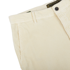 The Incotex Cream Beige Cotton Corduroy Slacks Chinos.