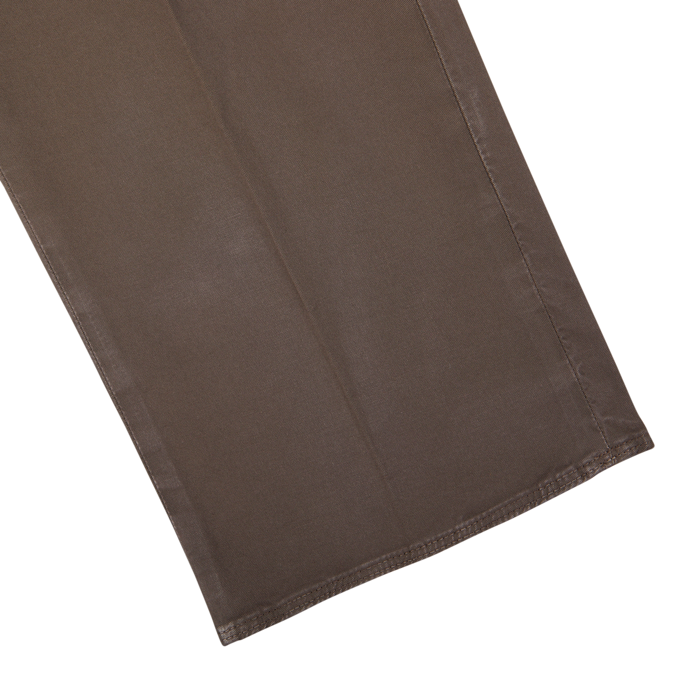 Incotex Dark Brown Cotton Stretch Regular Chinos fabric sleeve on a white background.