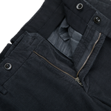 A close up of a pair of Incotex Grey Micro Cotton Corduroy High Comfort Chinos with stretch.