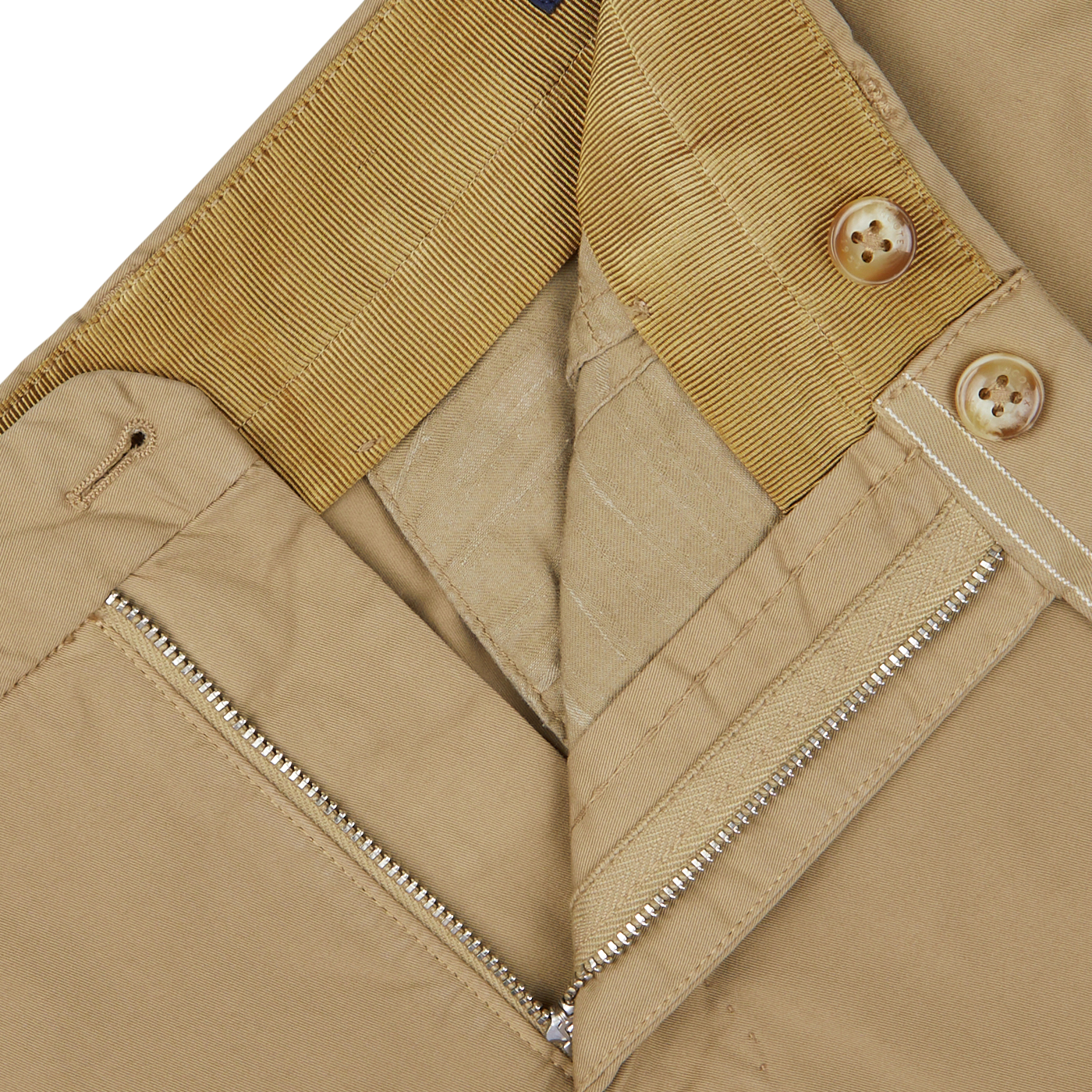 Beige jacket with zipper and button details, perfect with Royal Batavia Incotex Khaki Beige Cotton Stretch Regular Chinos.
