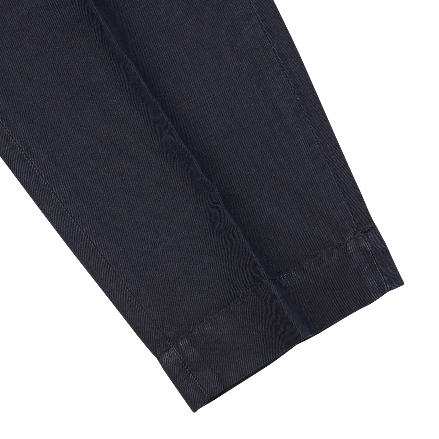 Navy blue Slowear washed chinolino suit pants with visible seams on a white background.