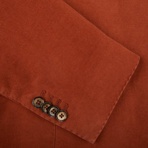 L.B.M 1911 Rust Orange Cotton Moleskin Blazer Cuff