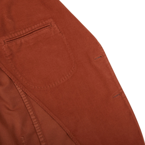 L.B.M 1911 Rust Orange Cotton Moleskin Blazer Inside
