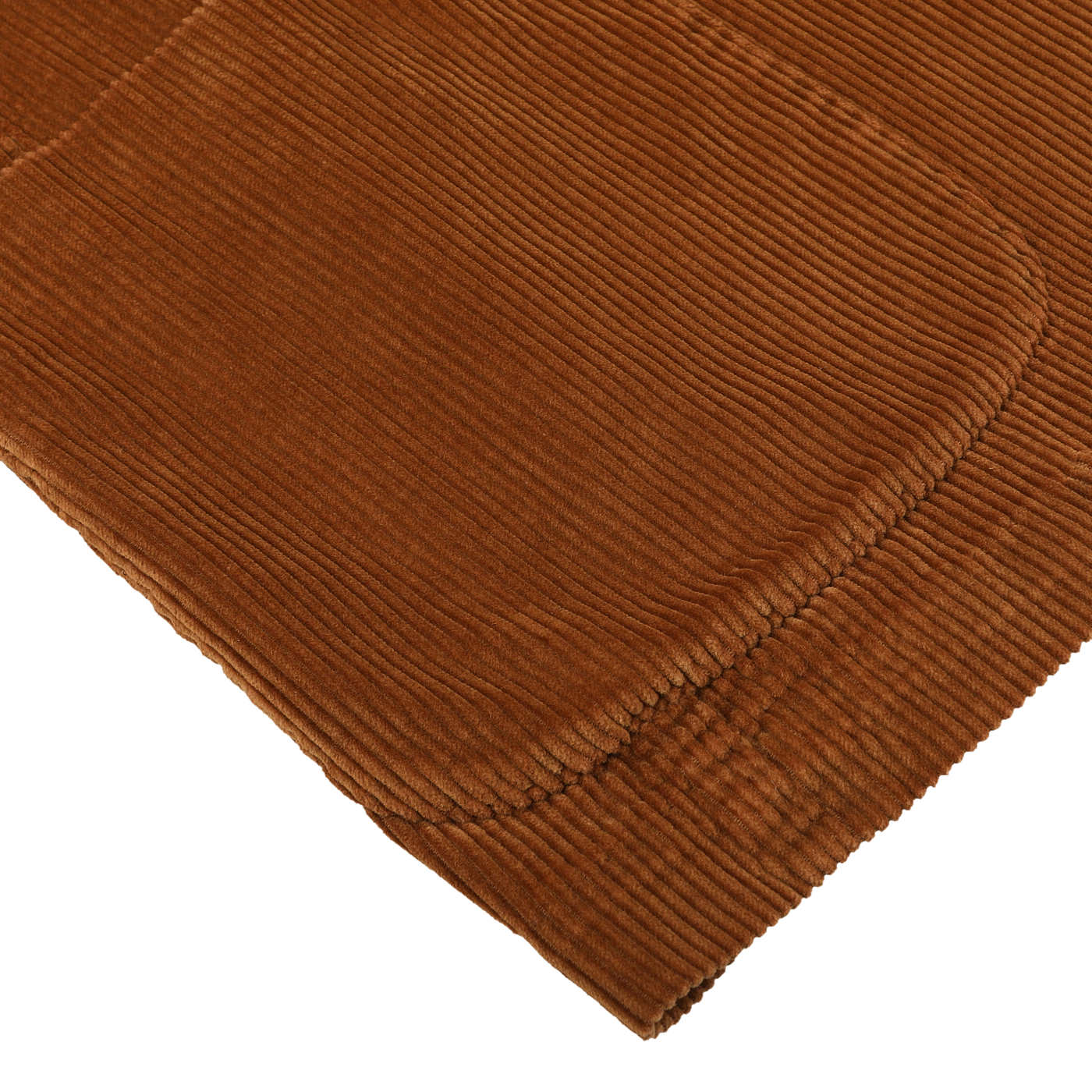 Close-up of the L.B.M. 1911 Cinnamon Brown Cotton Corduroy Blazer, showcasing its ribbed texture and pocket stitch visible on the right side.