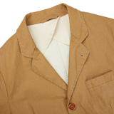 A L'Impermeabile Camel Beige Waxed Linen College LL Jacket on a white background.