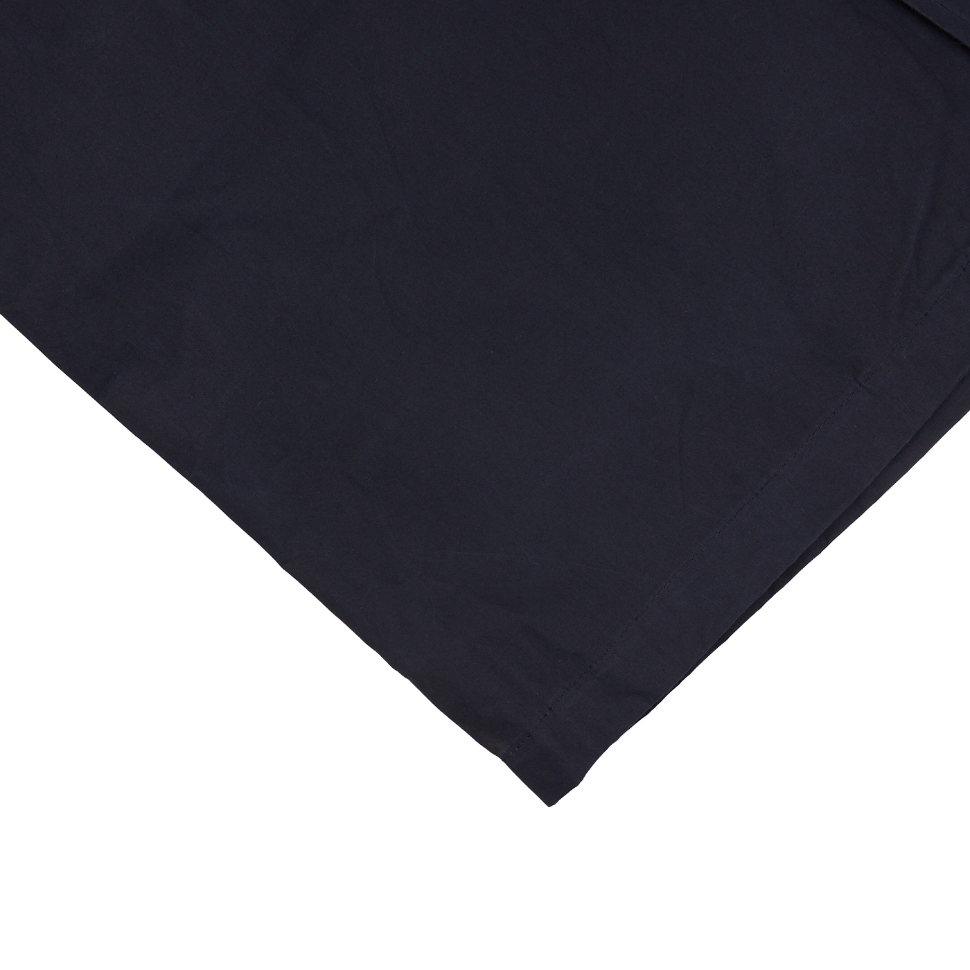 An image of a Navy Blue Waxed Cotton Kamikaze Trenchcoat pocket square by L'Impermeabile on a white surface.