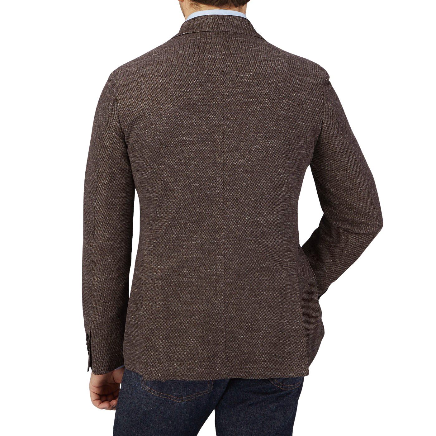 Luigi Bianchi wearing a Brown Melange Cotton Linen Jersey Blazer.