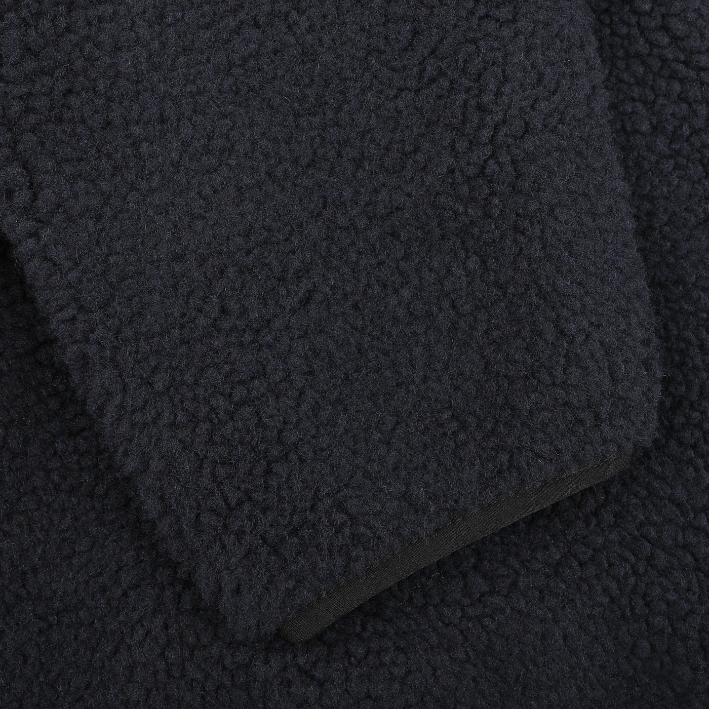 Close-up of the soft, textured surface of the Navy Blue Sherpa Fleece Jacket by MC2 Saint Barth.