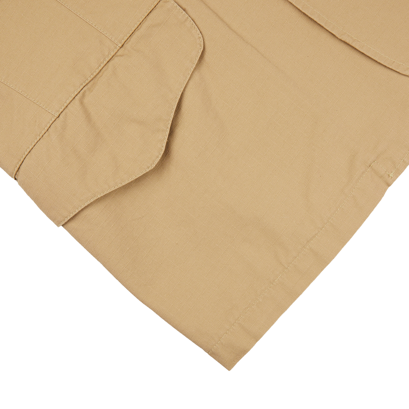 A Camel Beige Ripstop Cotton Bush Jacket with a pocket on the side made from ripstop cotton by Manifattura Ceccarelli.