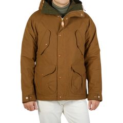 Manifattura Ceccarelli men's Dark Tan Cotton Canvas Fisherman Parka.