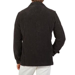 Massimo Alba Dark Grey Cotton Corduroy Field Jacket Back