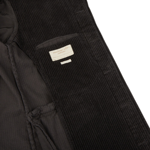 Massimo Alba Dark Grey Cotton Corduroy Field Jacket Inside
