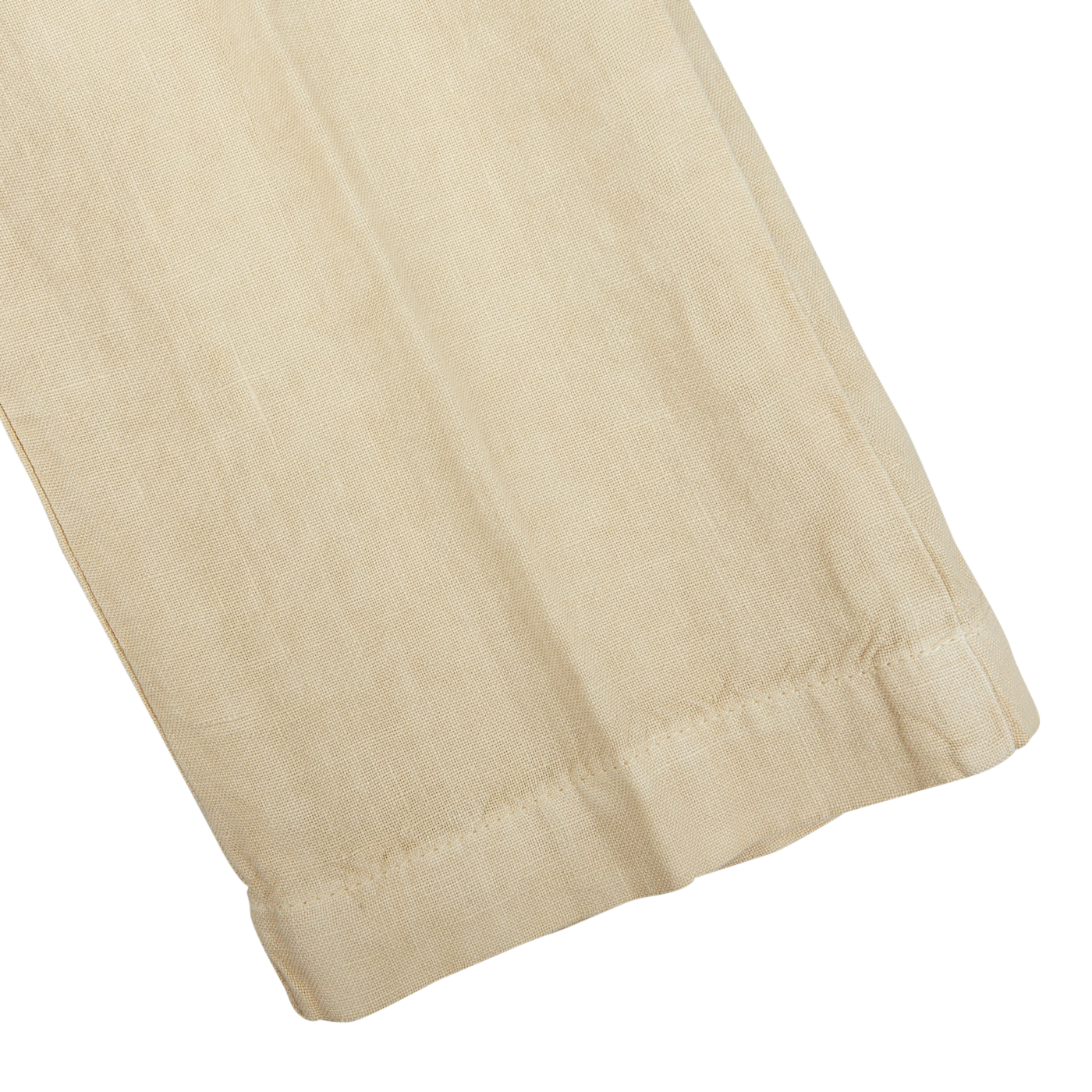 Light Beige Linen Casual Trousers by Massimo Alba, made from pure linen canvas, with a simple hem on a plain cream fabric against a white background. Ideal for casual wear.
